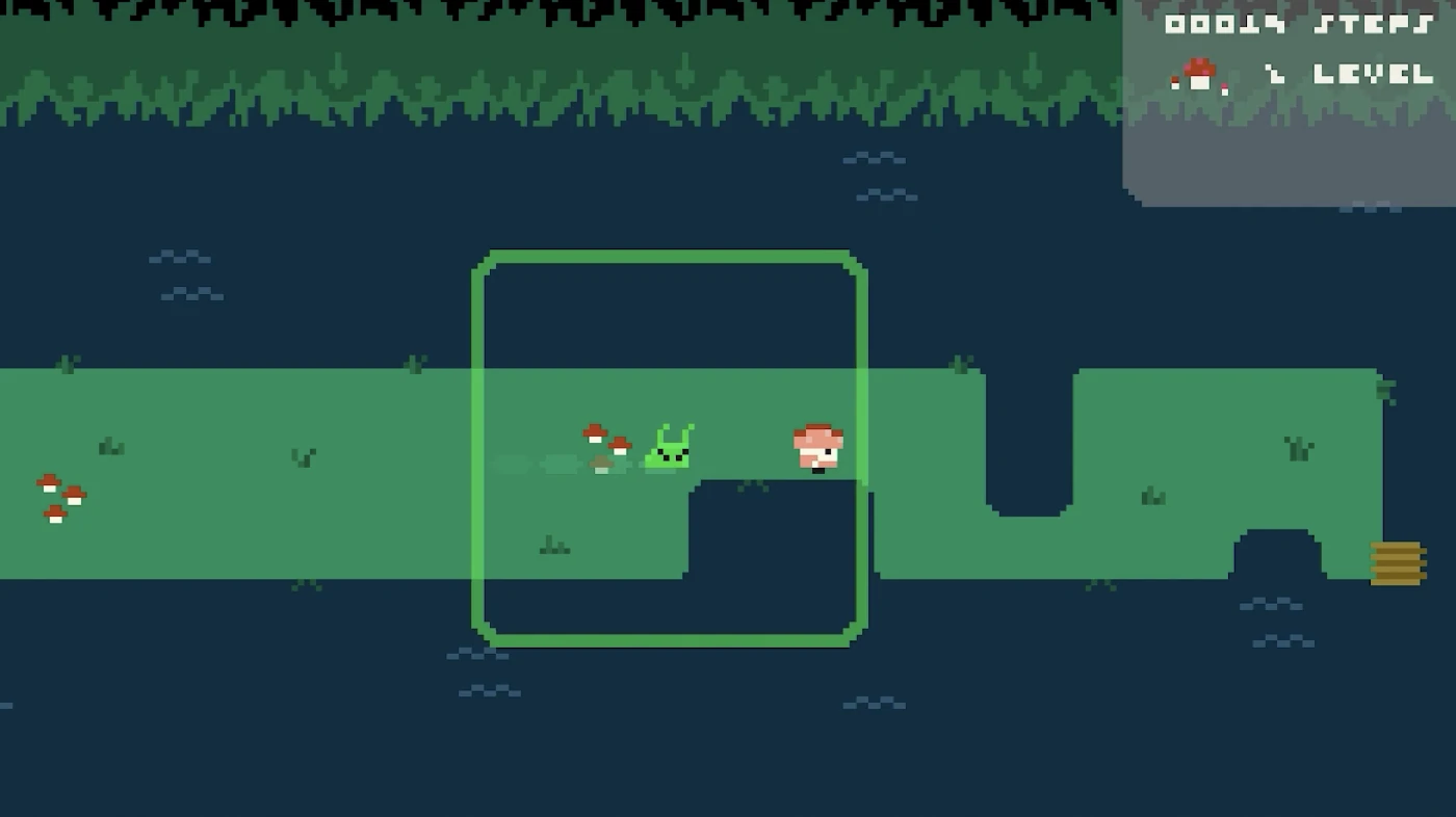 The Fungus Forest mushroom flees a slug in a forest level.