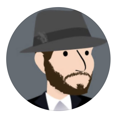 Illustrated portrait of Frank, hat and beard.